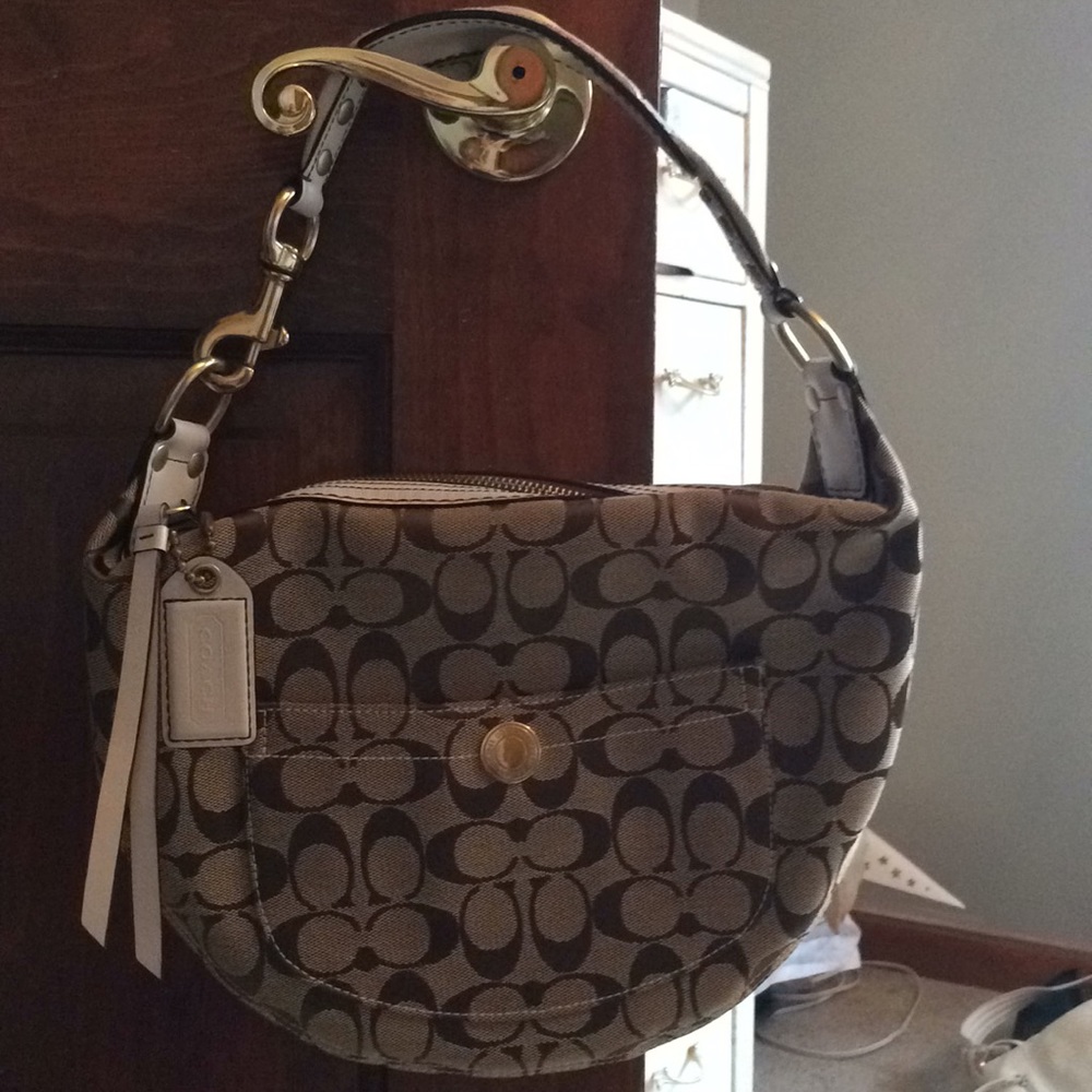 Coach signature fabric small shoulder bag